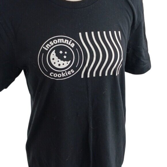 Insomnia Cookies T Shirt Bella + Canvas Unisex M Black Graphic Logo Employee - Picture 2 of 6